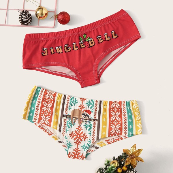 

Christmas 2pack Mixed Print Panty Set, Multicolor