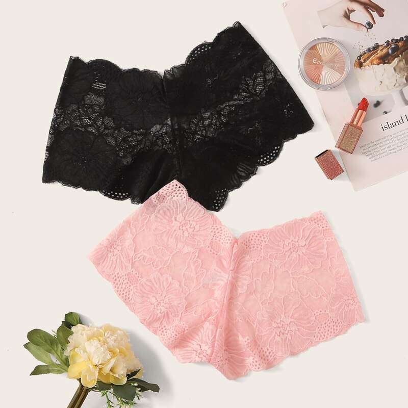 

2pack Floral Lace Panty Set, Multicolor