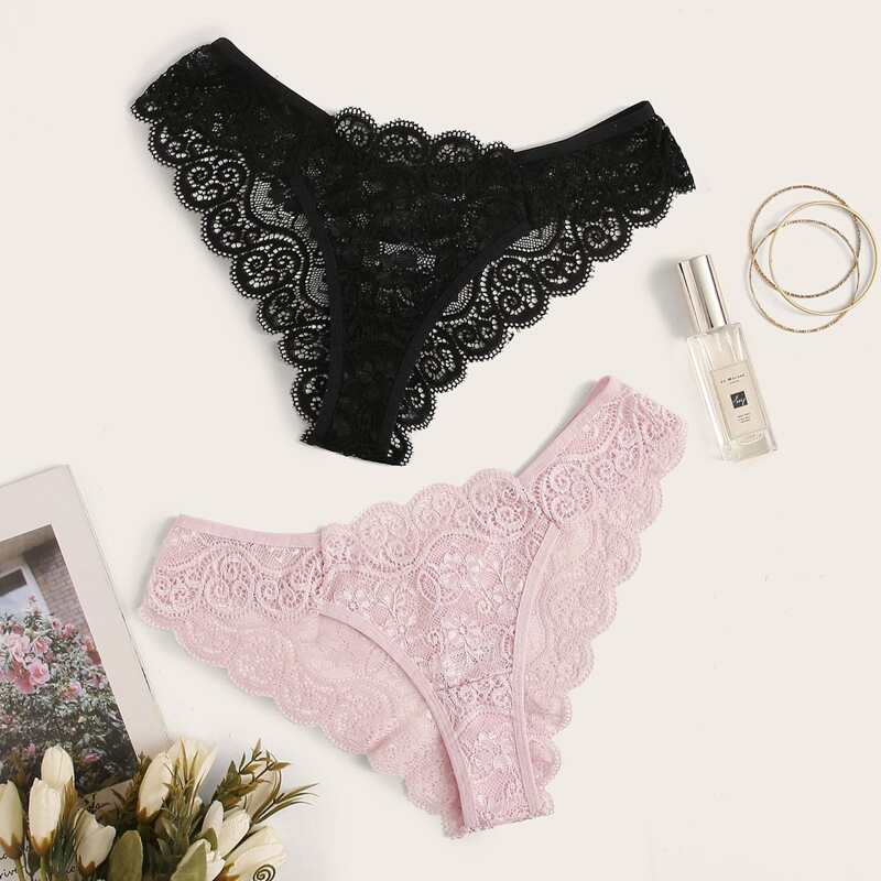 

2pack Floral Lace Panty Set, Multicolor