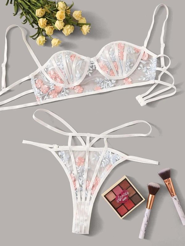 Sheer floral lingerie Clearance