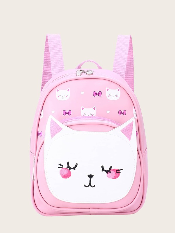 

Girls Cartoon Graphic Backpack, Pink