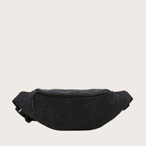 

Kids Zipper Front Bum Bag, Black