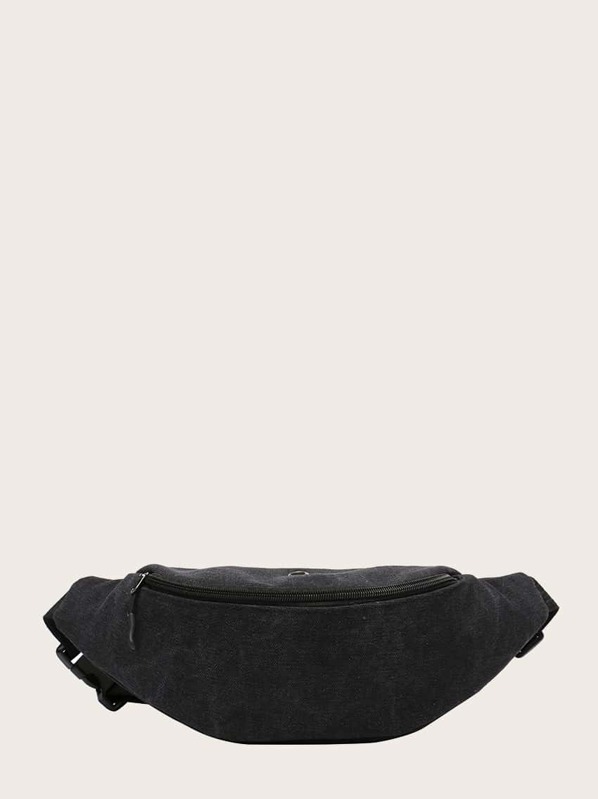 

Kids Zipper Front Bum Bag, Black