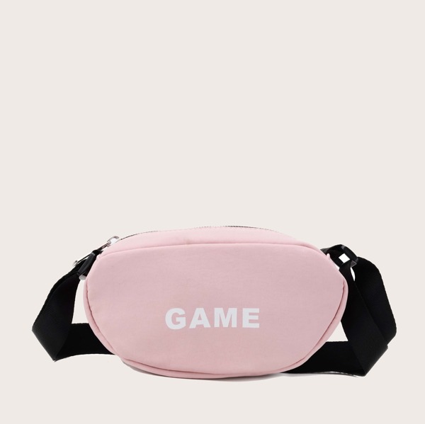 

Girls Letter Graphic Crossbody Bag, Pink