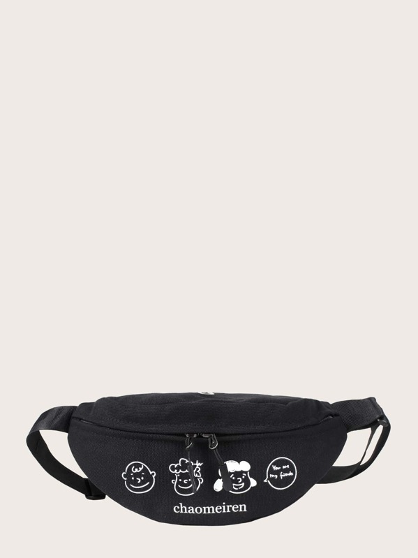 

Kids Cartoon Graphic Bum Bag, Black
