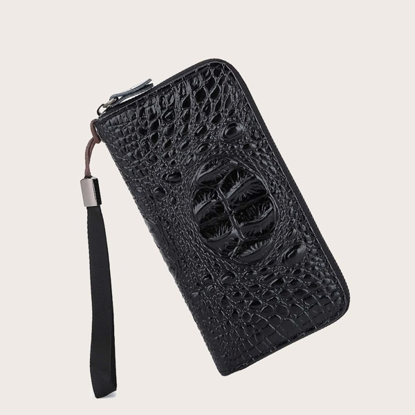 

Men Croc Embossed Wallet With Wristlet