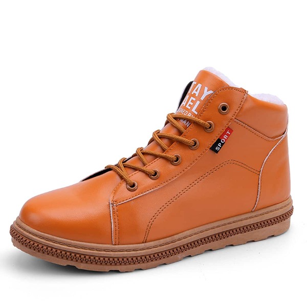 

Men Lace-up Front Faux Fur Lined Ankle Boots