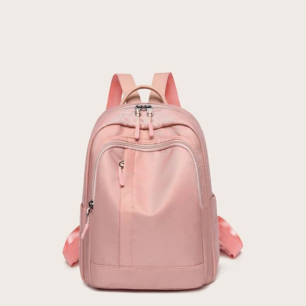 

Pocket Front Oxford Backpack, Pink