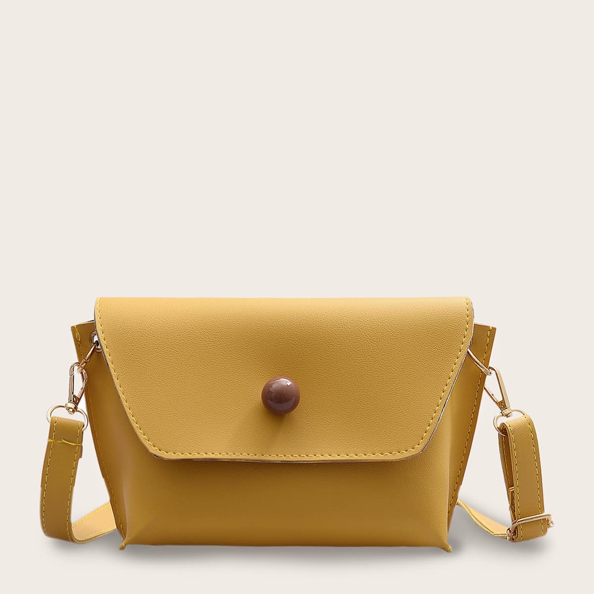 

Minimalist Flap Crossbody Bag, Yellow