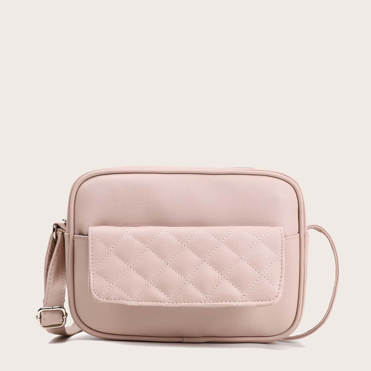 

Quilted Detail Crossbody Bag, Pink
