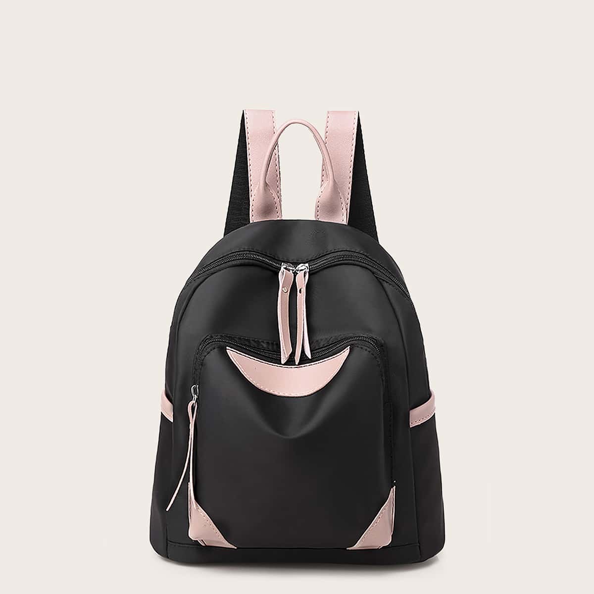 

Two Tone Pocket Front Backpack, Multicolor