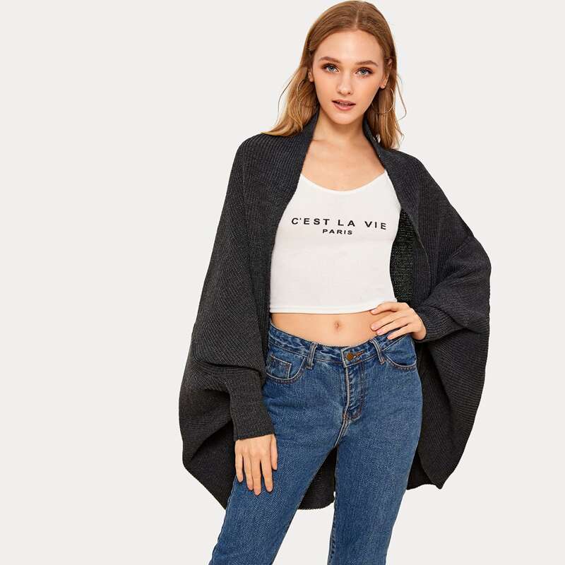 

Open Front Dolman Cardigan, Grey