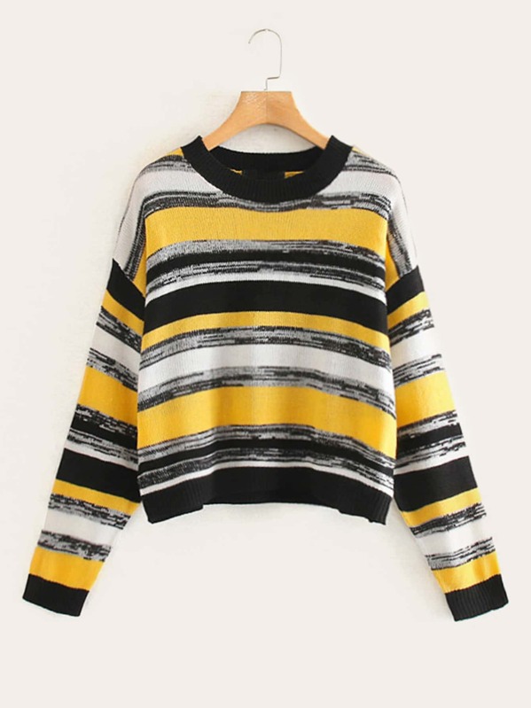 

Drop Shoulder Multi-stripe Jumper, Multicolor