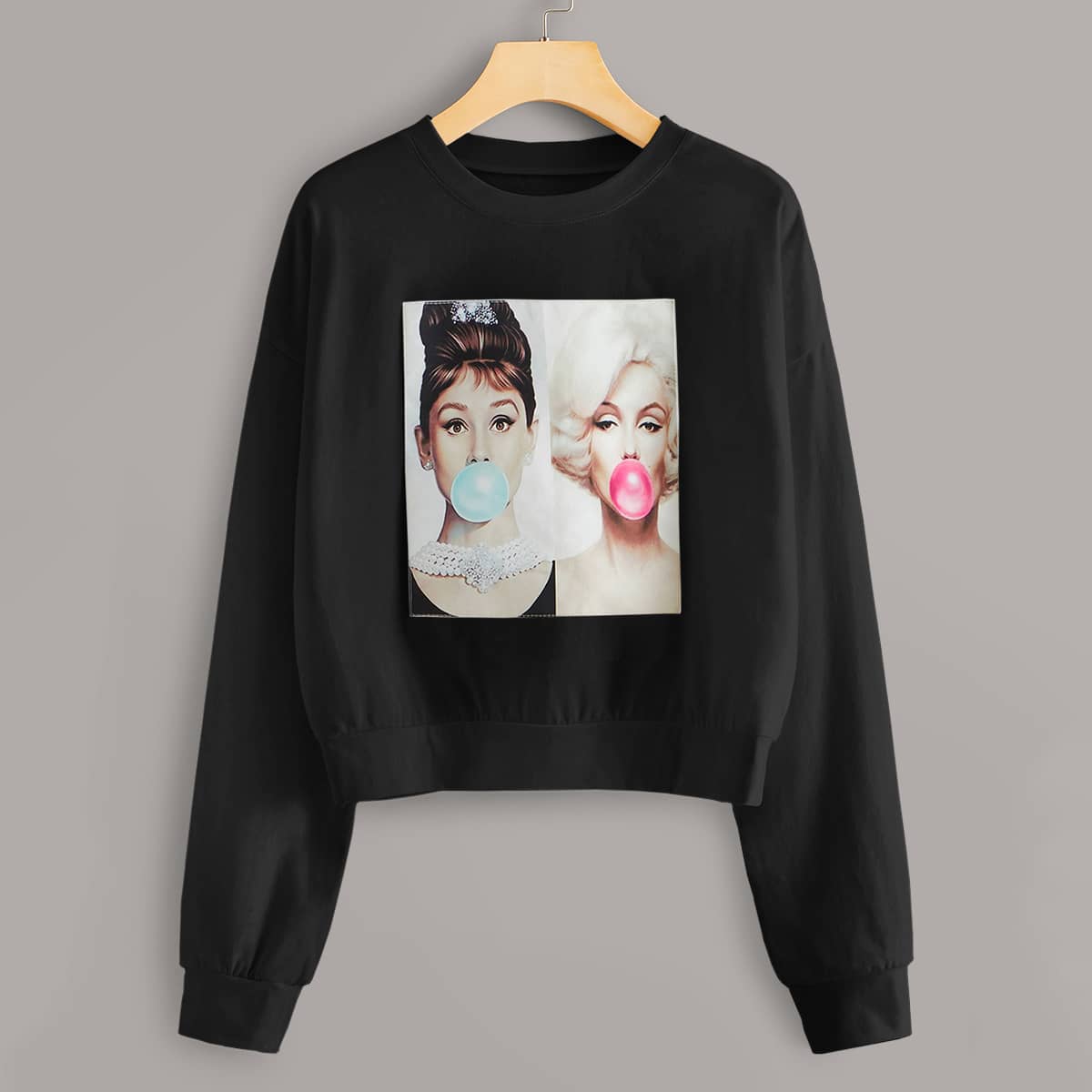 

Figure Graphic Drop Shoulder Sweatshirt, Black