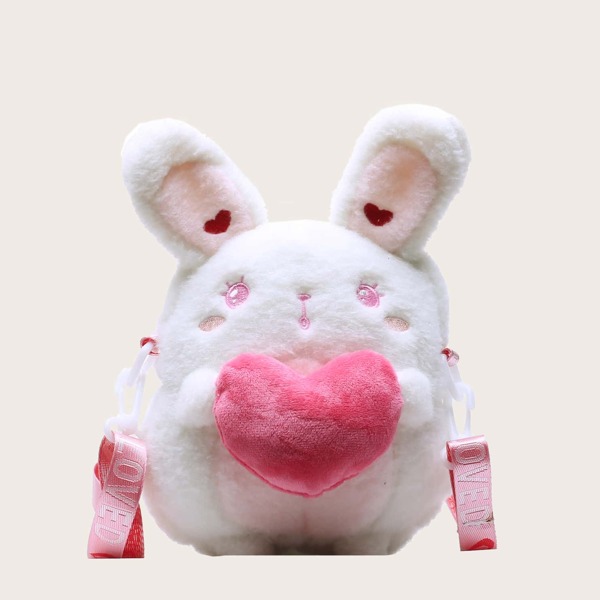 

Girls Rabbit Design Fluffy Crossbody Bag