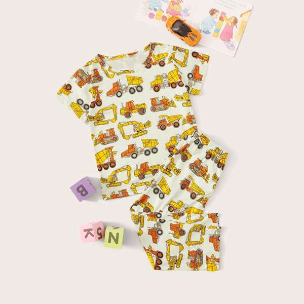 

Toddler Boys Cartoon Print Pajama Set, Multicolor
