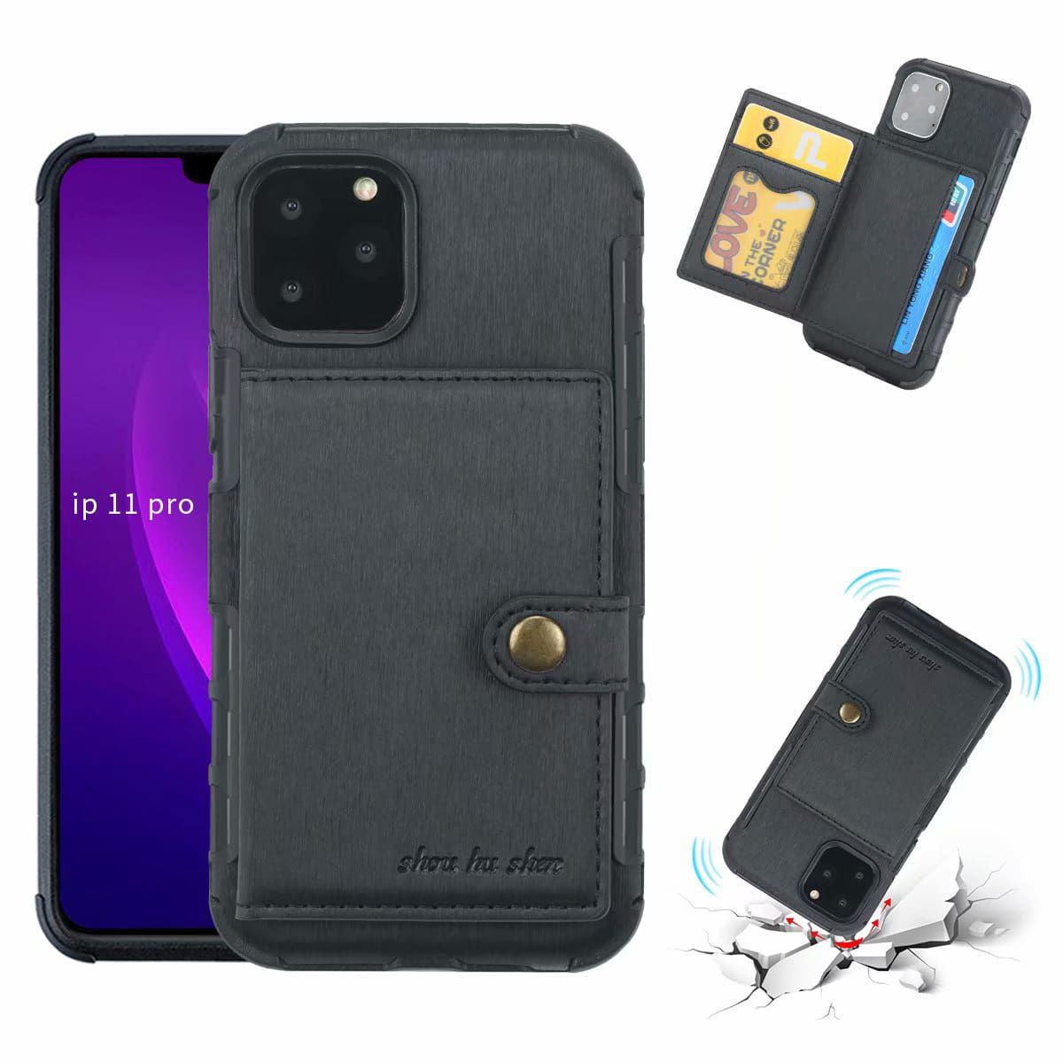 

Multi-card Slot Leather Protective iPhone Case