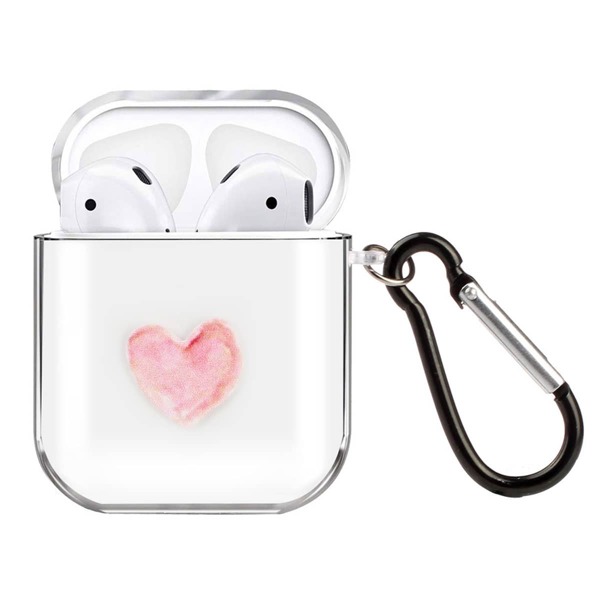 

Heart Pattern Airpods Box Protector, Baby pink