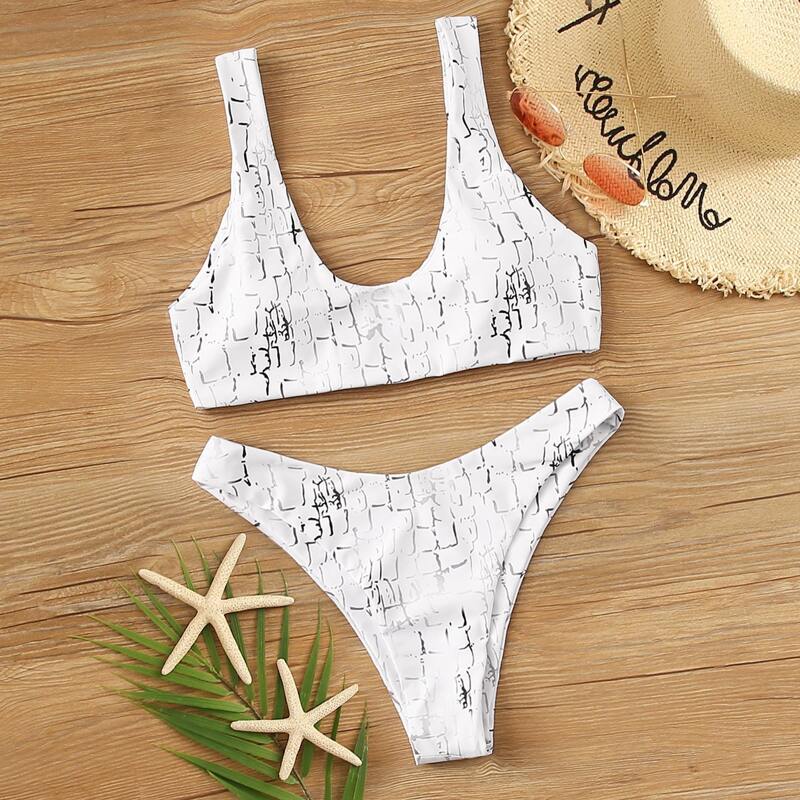 

High Cut Bikini Set, White