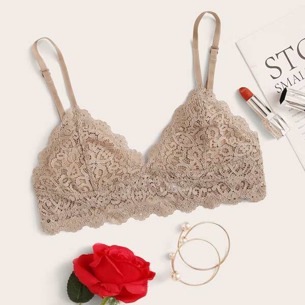 

Floral Lace Bralette, Khaki