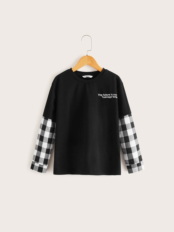 

Boys 2 In 1 Slogan Graphic Tee, Black