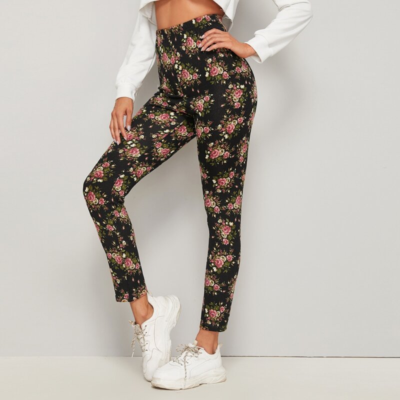 

Floral Print Leggings, Multicolor