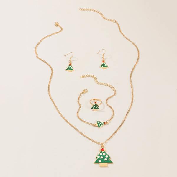 

5pcs Toddler Girls Tree Charm Jewelry Set, Multicolor