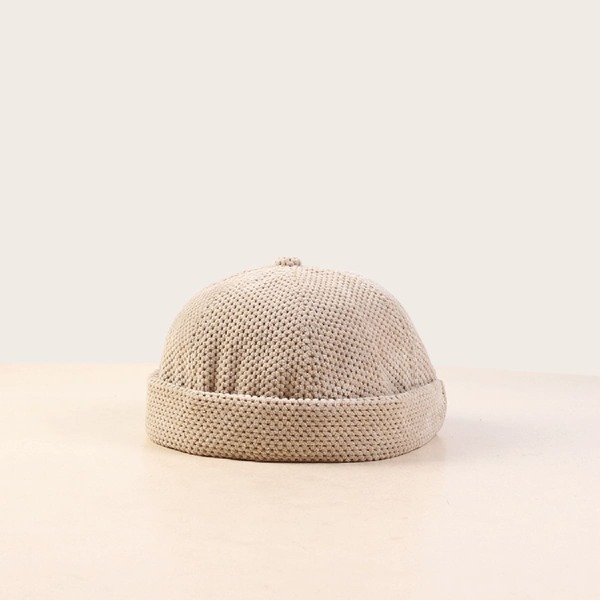 

Men Solid Cuffed Beanie, Apricot