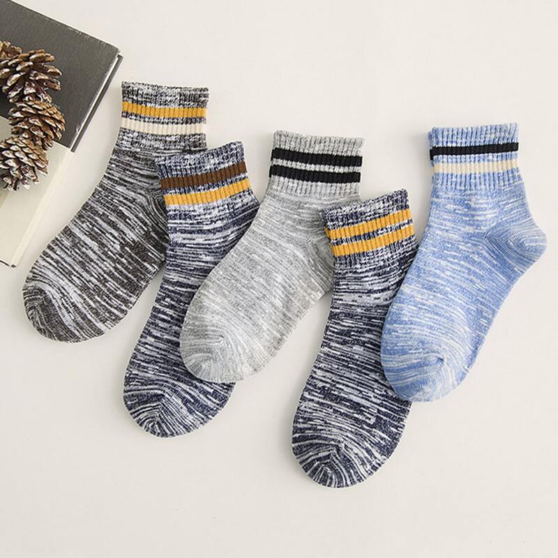 

5pairs Guys Striped Pattern Socks, Multicolor