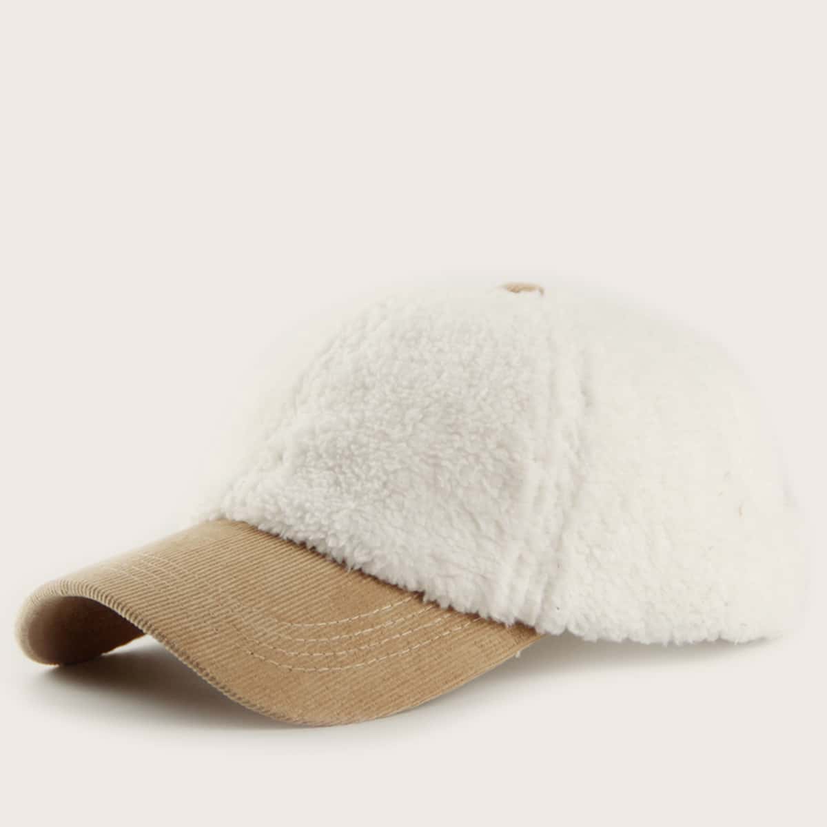 

Two Tone Fluffy Baseball Cap, Multicolor