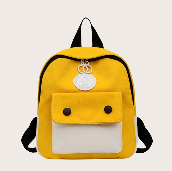 

Kids Color Block Pocket Front Backpack, Multicolor