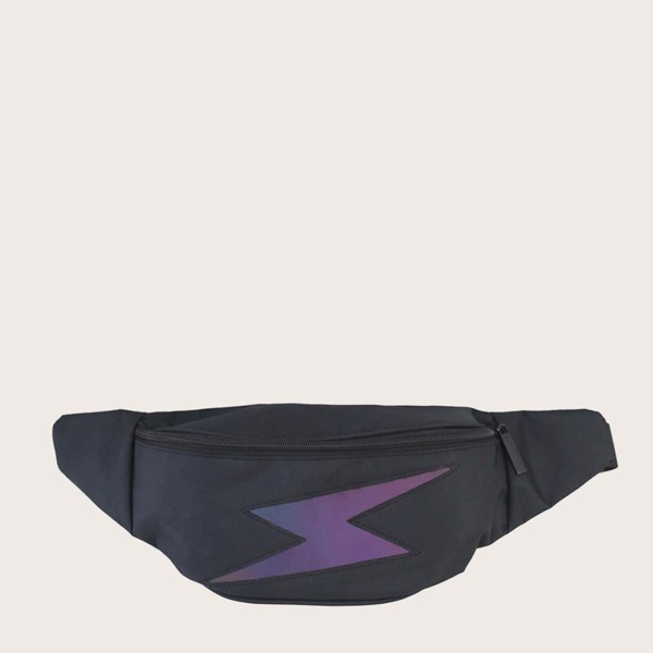 

Kids Reflective Lightning Bum Bag, Black