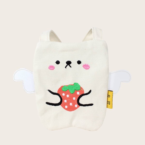 

Girls Fruit Embroidered Canvas Crossbody Bag
