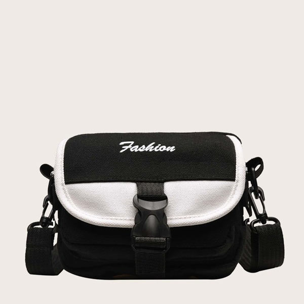 

Kids Two Tone Letter Embroidered Crossbody Bag