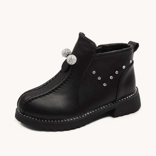 

Toddler Girls Rhinestone Decor Side Zip Seam Boots, Black