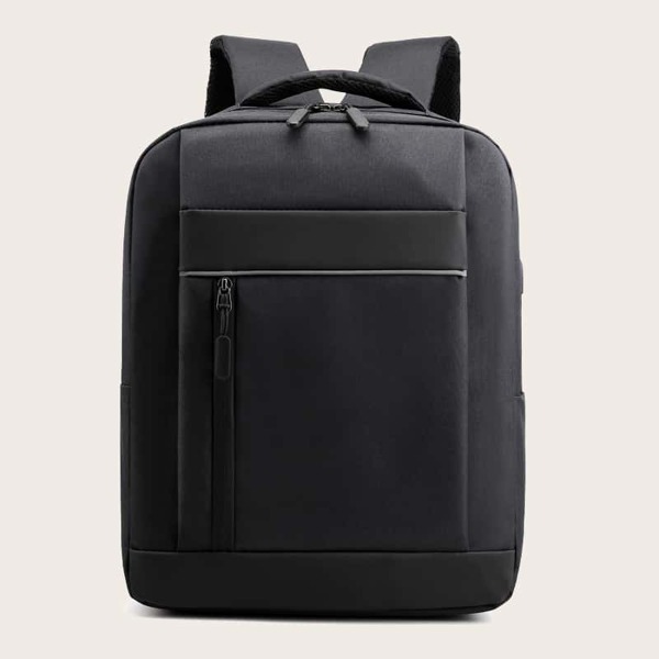 

Men Durable Zip Front Backpack, Black