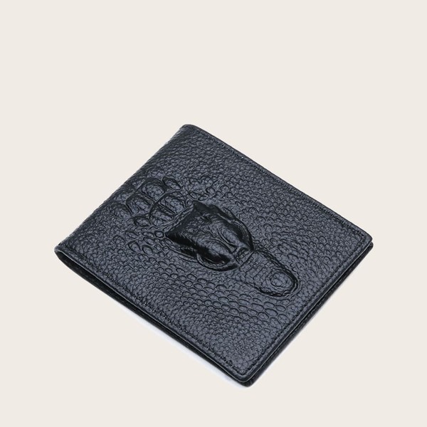 

Men Croc Embossed Purse, Black