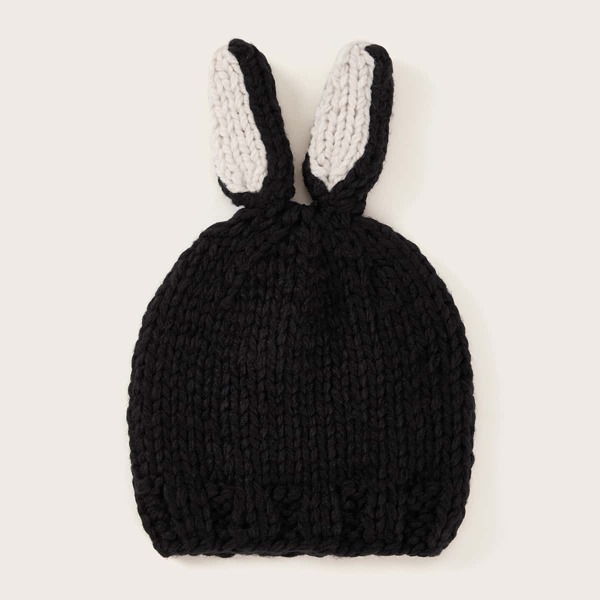 

Baby Ear Cuffed Beanie, Black