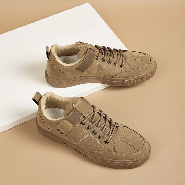 

Men Slogan Graphic Velcro Strap Sneakers