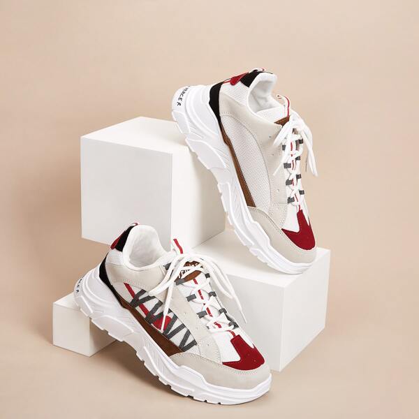 

Men Lace-up Front Chunky Sneakers, Multicolor