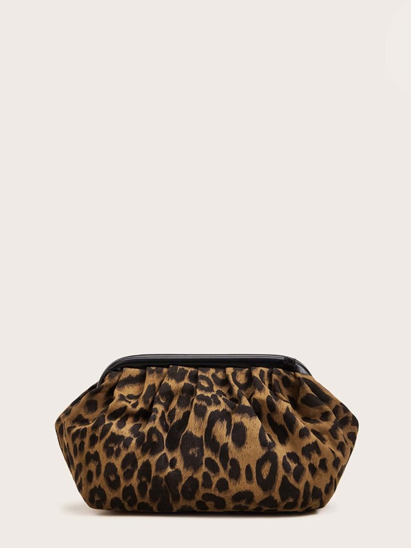 

Ruched Detail Leopard Crossbody Bag, Multicolor