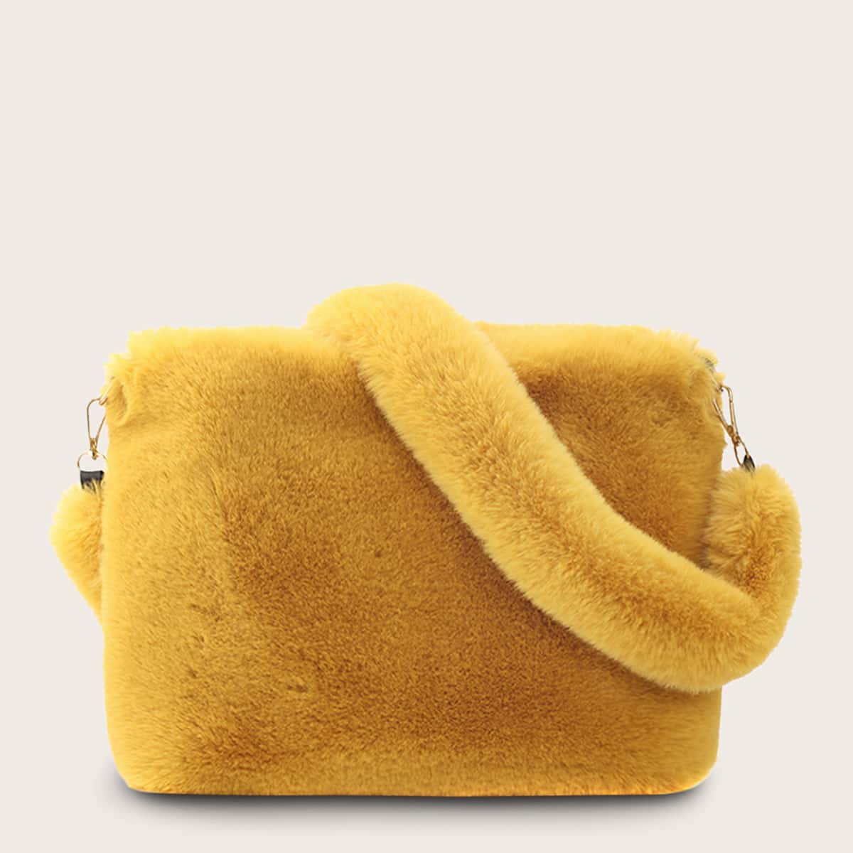 

Fluffy Crossbody Bag, Yellow