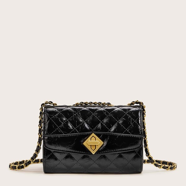 

Twist Lock Quilted Chain Bag
