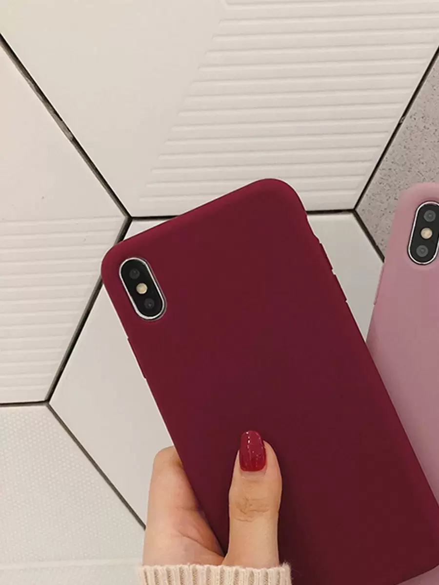 단색 케이스 iPhone겸용 - 버건디 - 보기 1