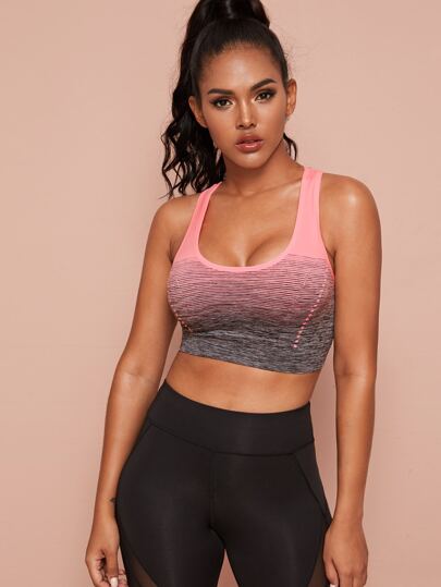 حمالة صدر رياضية بظهر متسابق ذات دعم متوسط بلونين