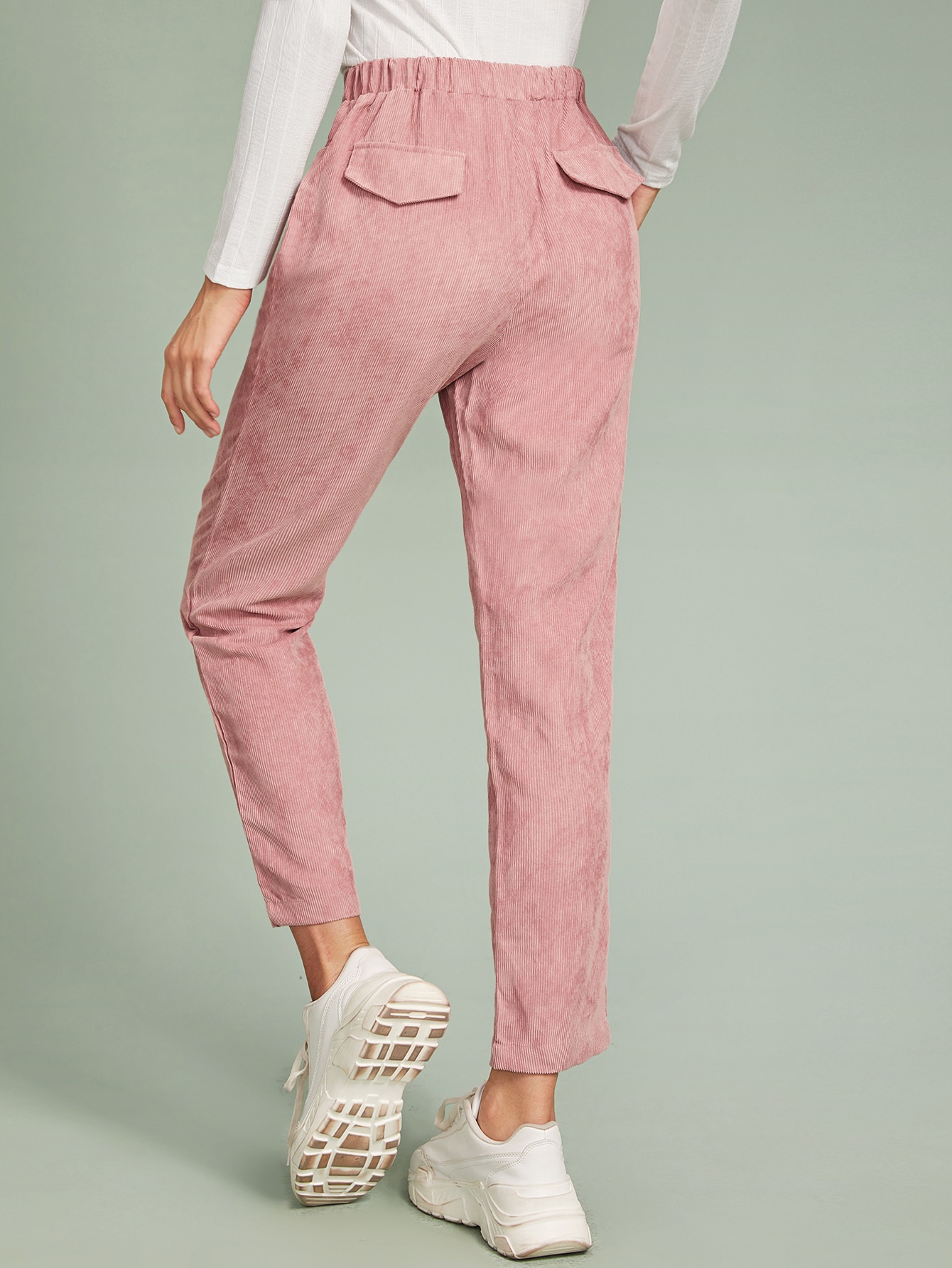 Es Esto Lo Nuevo de Pantalones de pana con cintura elástica ?? | ROMWE