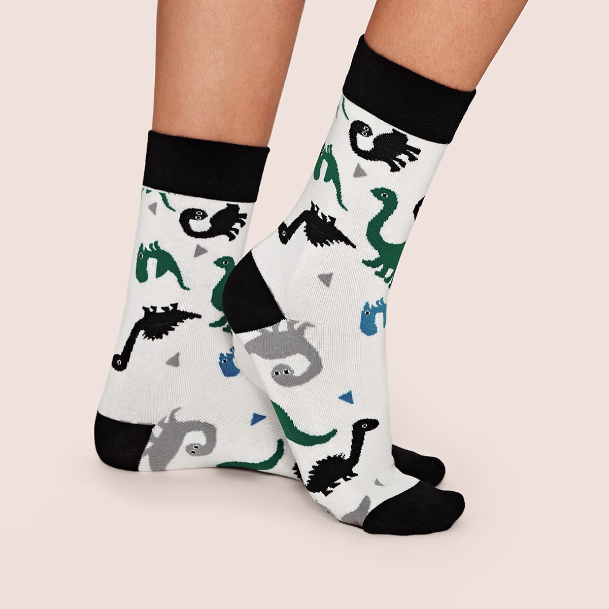 

1pair Dinosaur Pattern Socks, Multicolor