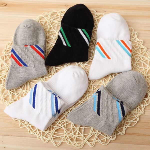 

5pairs Men Color Block Socks