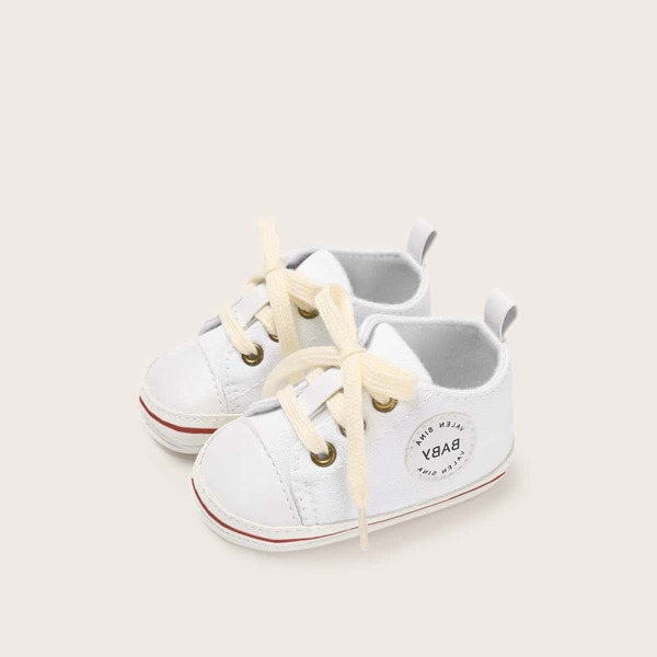 

Baby Girls Lace Up Front Canvas Sneakers, White