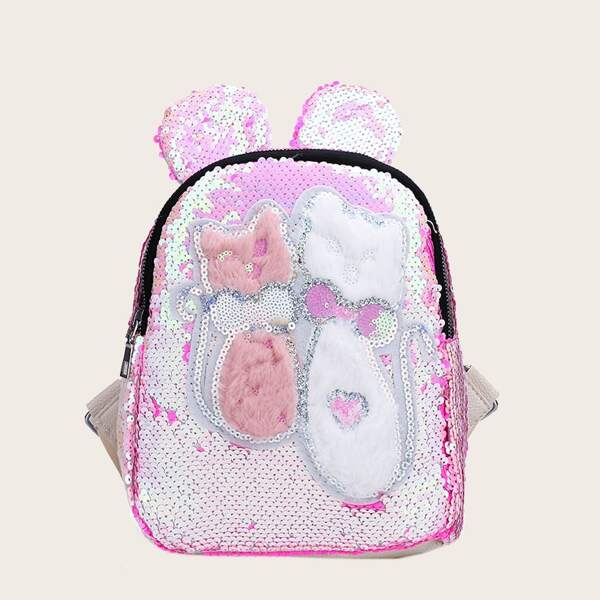 

Girls Cartoon Graphic Sequin Backpack